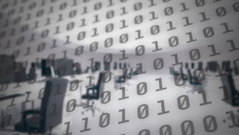 Digital composition of binary coding digital data processing against empty office