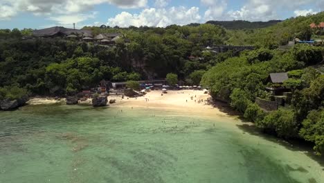 padang padang beach, aerial dolly forward shot