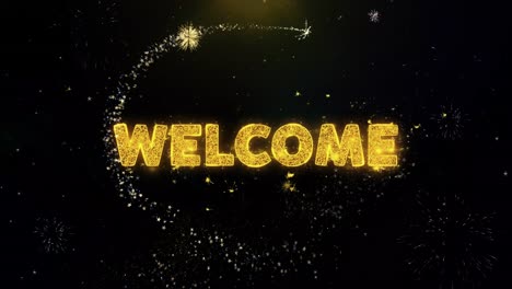 welcome graphic with fireworks