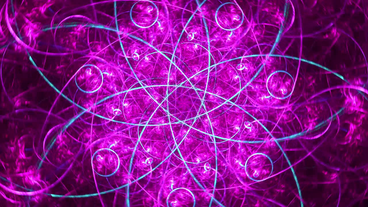 fondo fractal de caleidoscopio abstracto - estrella rosa arcana - cósmico de bucle sin fisuras, viaje espiritual del portal y patrones místicos