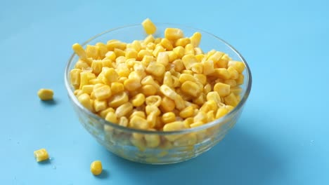 frozen corn kernels in a glass bowl