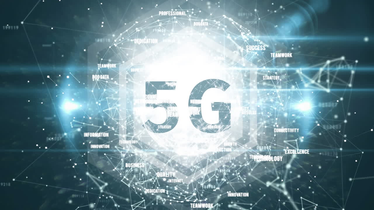 animazione della rete di connessioni textover 5g