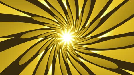 el fondo del túnel de vórtice floral abstracto amarillo animación en bucle