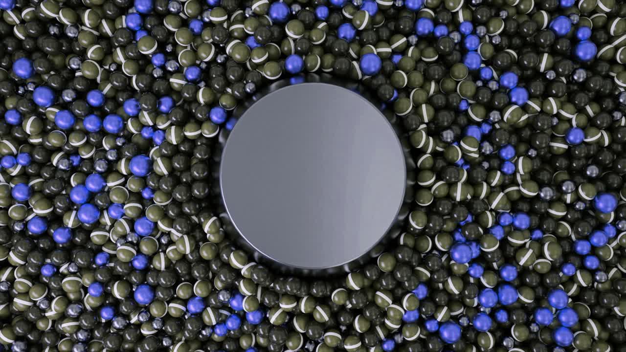 Abstract 3D Render Background with Balls and Cylinder