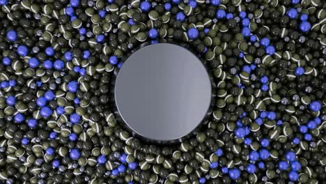 abstract 3d render background with balls and cylinder