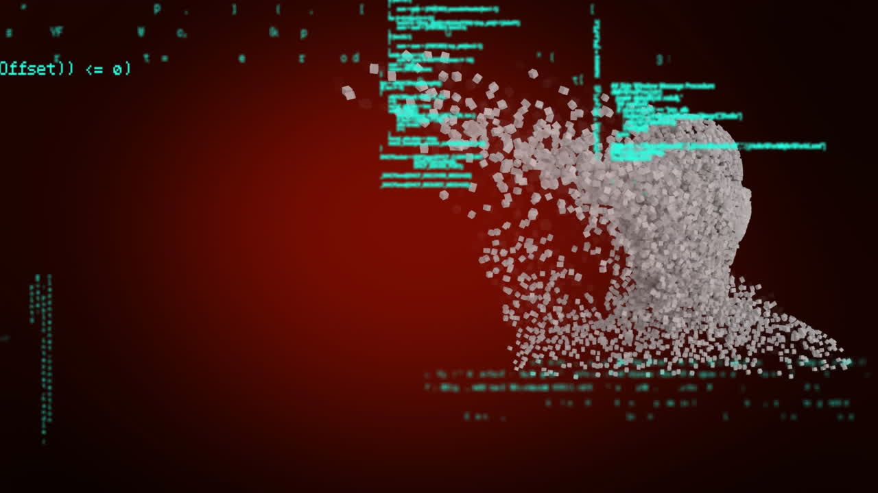 Moving human bust with data processing