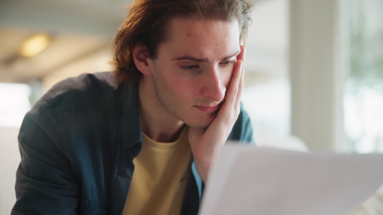 Man examining paperwork