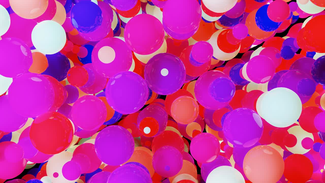 composición abstracta de bolas de colores en el aire, que se iluminan al azar y se reflejan entre sí. esferas multicolores en el aire como simple fondo oscuro geométrico con efectos de luz.