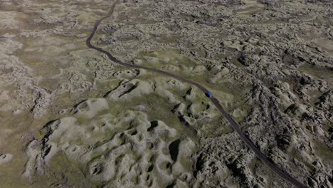 aerial drone view of the landscape of iceland