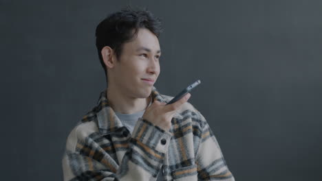 man using smartphone for a video call