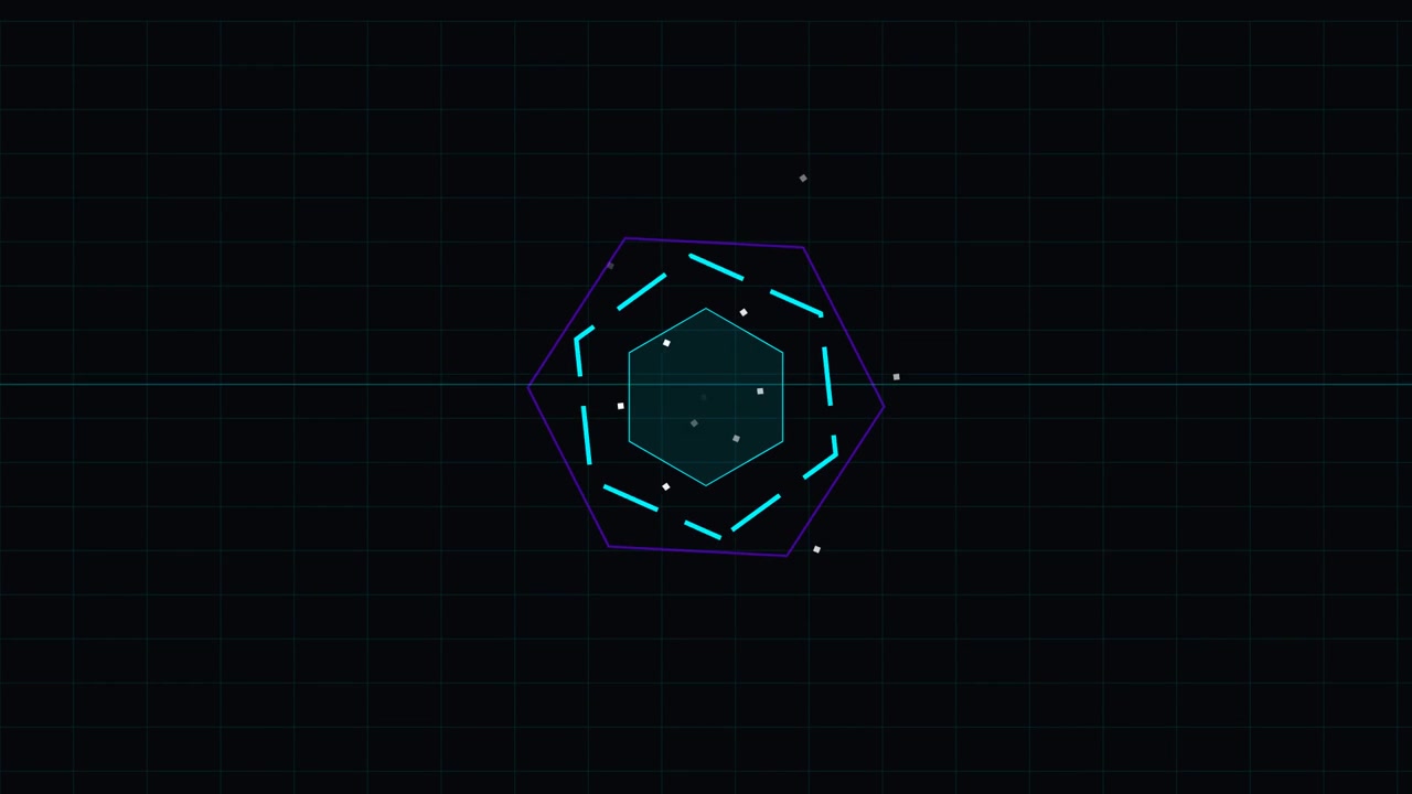 Abstract Hexagonal Digital Interface Animation