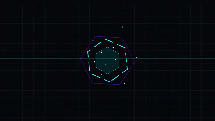 Abstract Hexagonal Digital Interface Animation