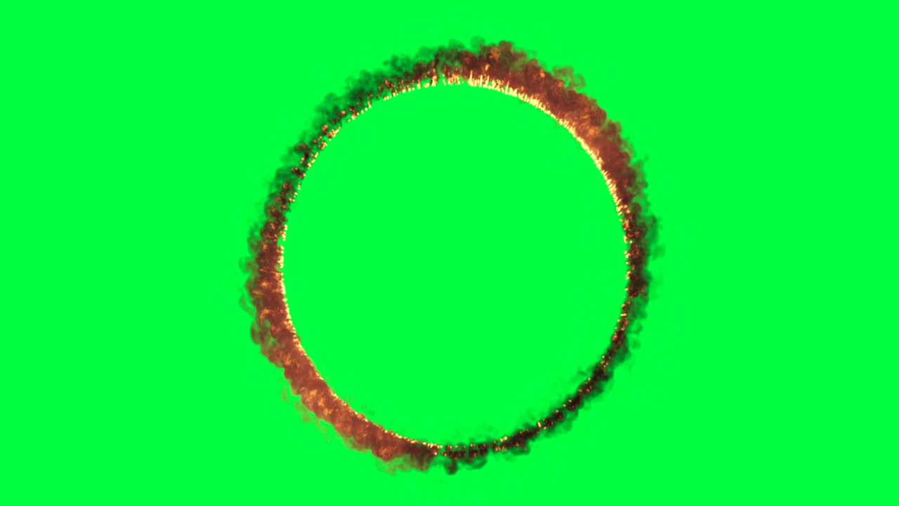 Fiery Circle Green Screen