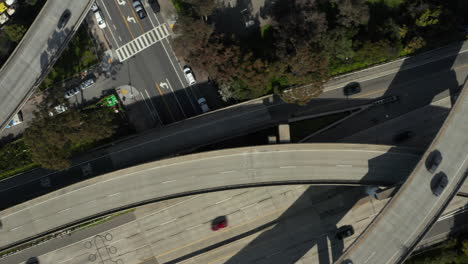 aerial shot of bay area junction in oakland going to san francisco i-80 freeway