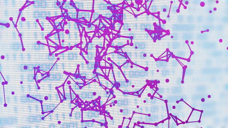 animation of binary coding data processing over networks of connections