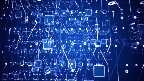 bucle de rotación de la estructura de la red de circuitos azul profundo masivo