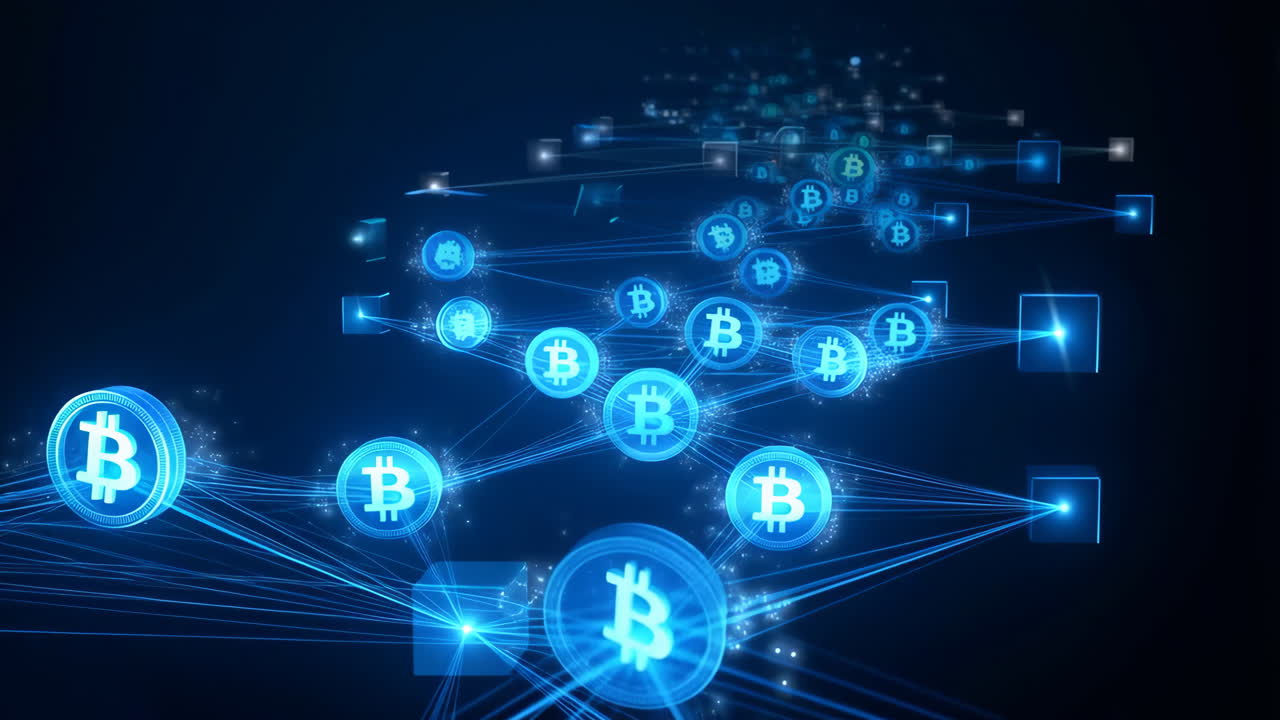 Bitcoin Cryptocurrency Network and Blockchain Connection