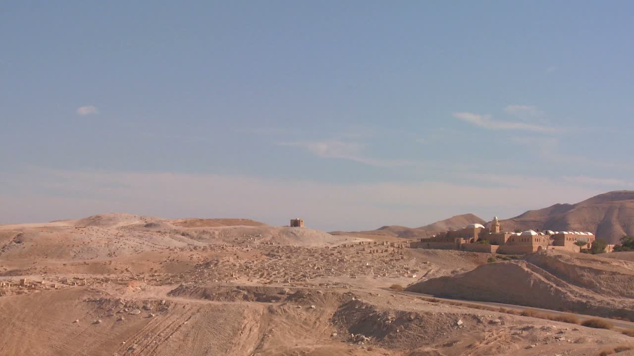 Panoramica sul monastero di Mosè nelle colline della Giudea, vicino al Mar Morto in Israele