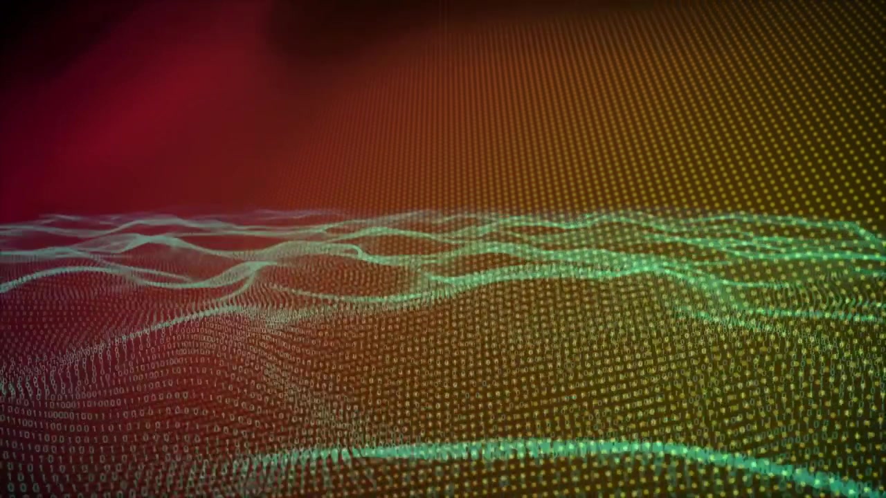 Abstract Digital Binary Data Wave Animation