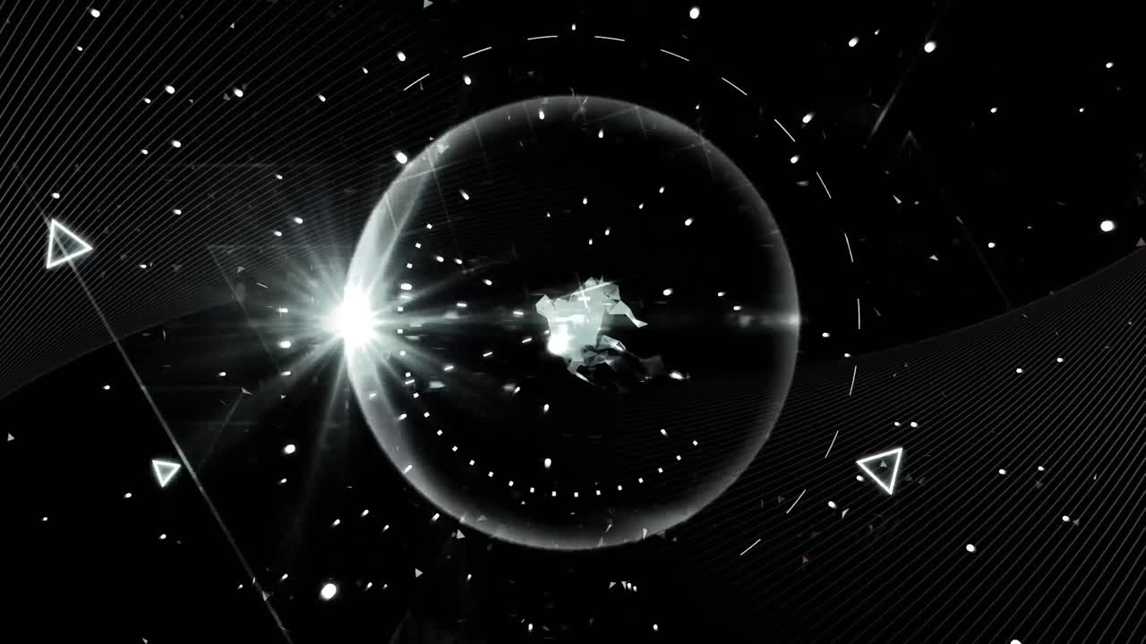 animación de formas en movimiento sobre fondo negro