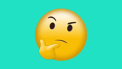 puzzled emoji with hand on chin