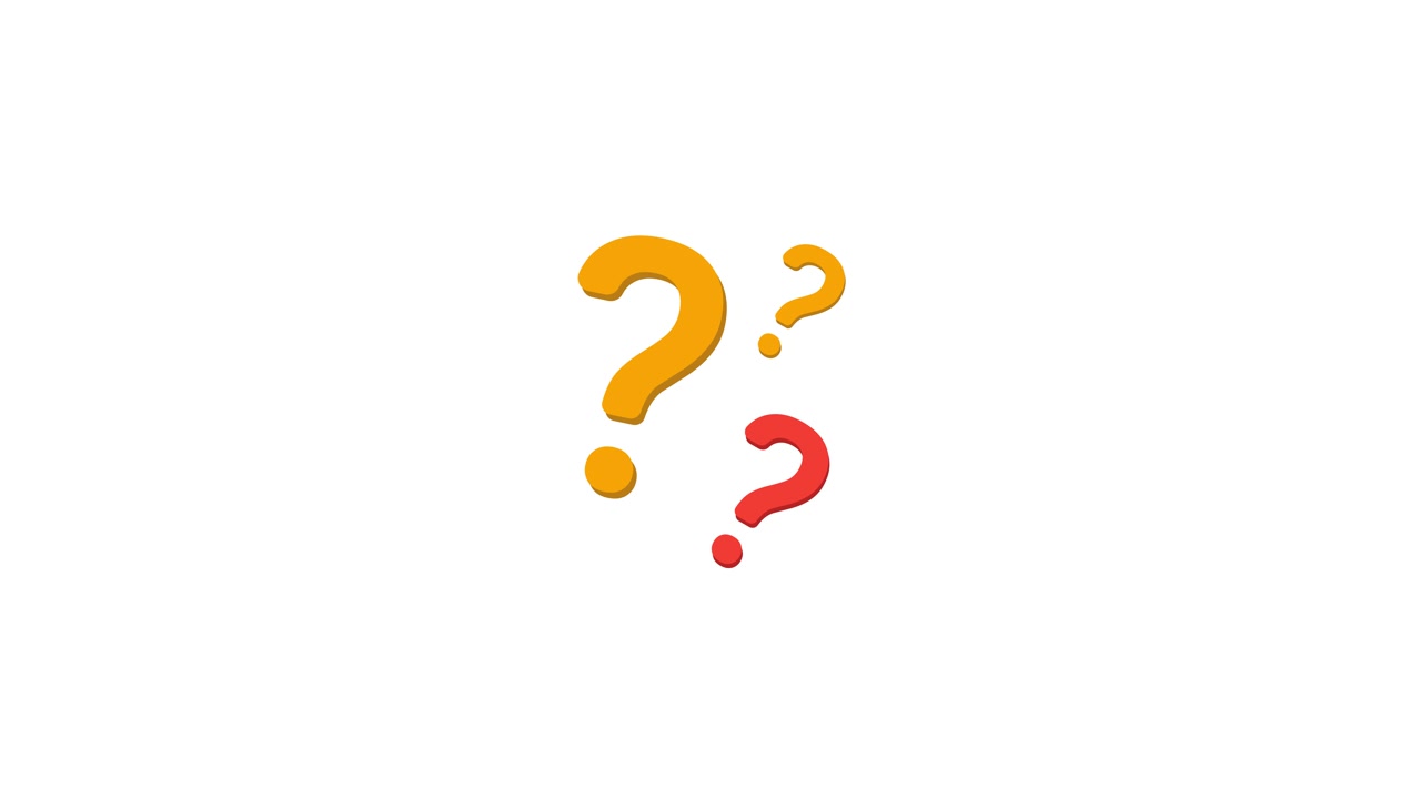 Animated Question Marks Appearing and Disappearing on White Background