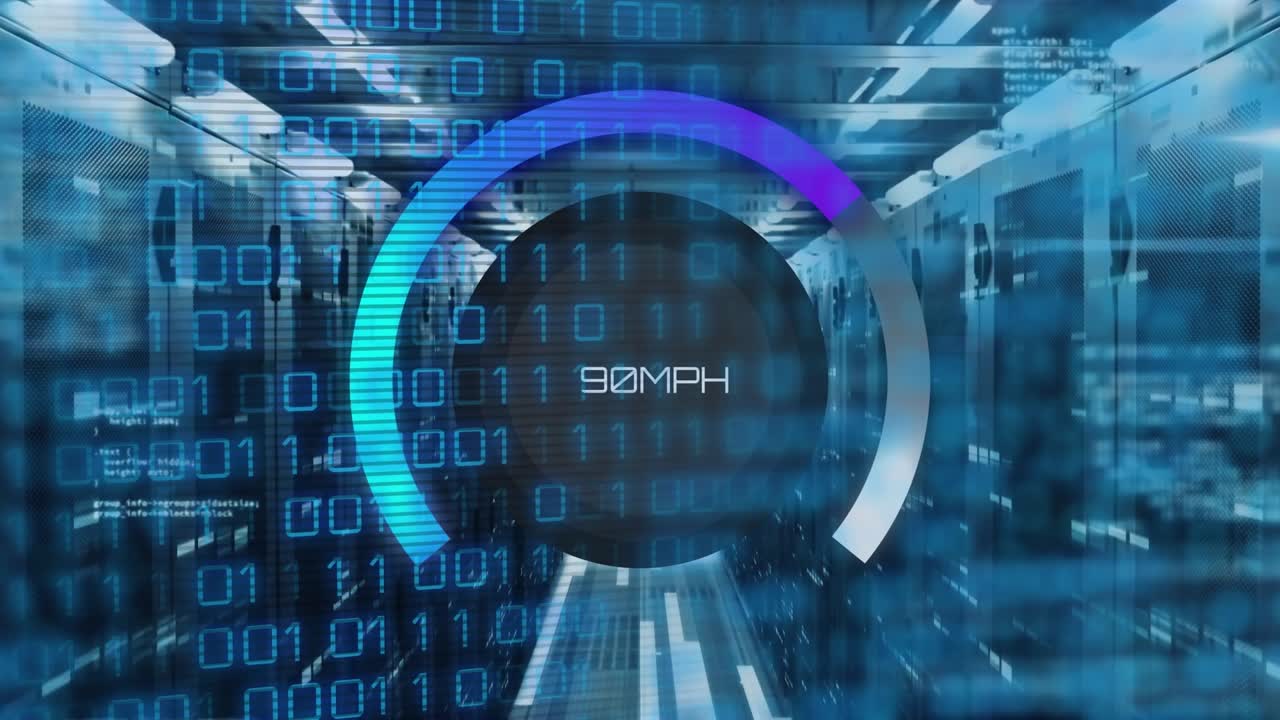 Animation of data processing over server room