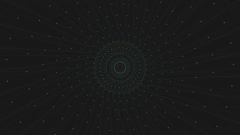 circular pattern of floating dots in spiral formation