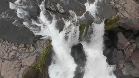 iceland big waterfall drone shot