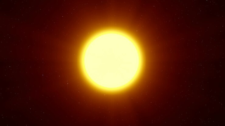 Solar star eclipse on starry background open cosmic space astronomy science 4k