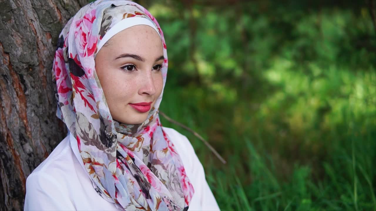 Young Woman in Hijab Outdoors