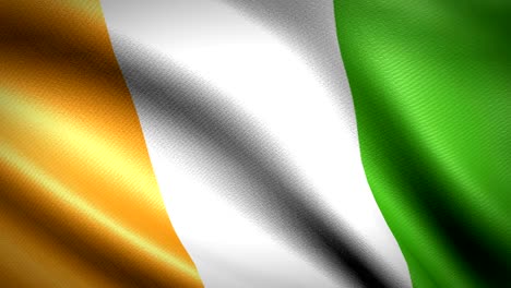 cote d'ivoire flag. ivory coast flag. seamless looping animation. 4k high definition video