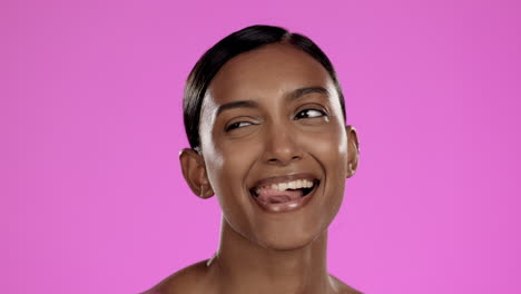 beauty, cosmetics and indian woman in studio