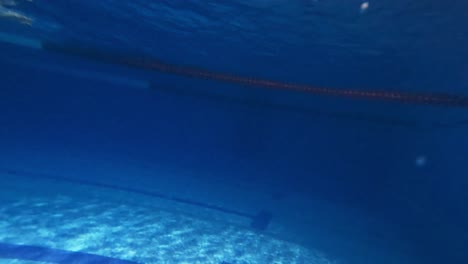 woman swimming underwater