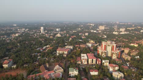 Aerial-footage-of-Urwa,-Mangaluru,-Karnataka,-India