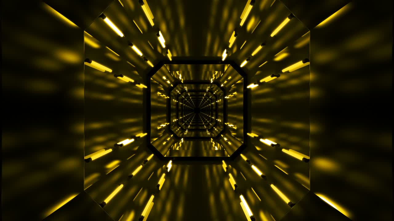 túnel de fondo abstracto con bucle tecnológico amarillo