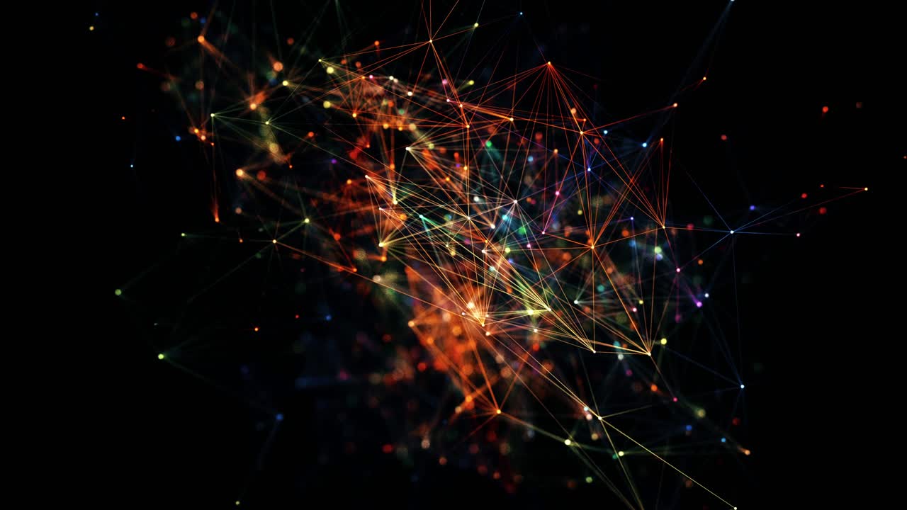 3D render abstract plexus shapes