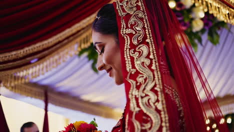 indian bride at wedding ceremony