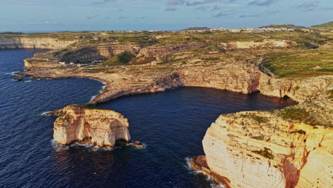 stunning aerial view of malta's rocky coastline and coastal features