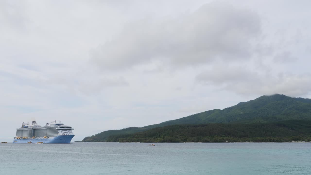Cruise ship anchored in between Aneityum Island and Mystery Island, Vanuatu.