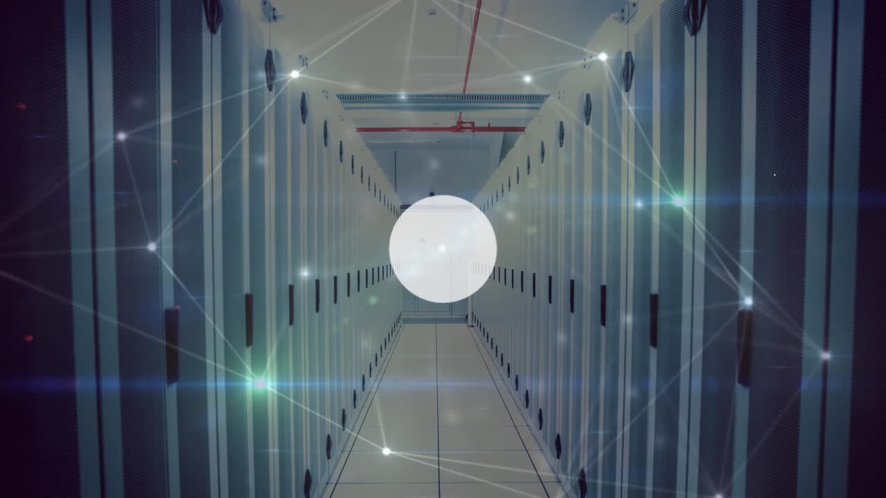 animación de la sala de servidores a través de la red de conexiones