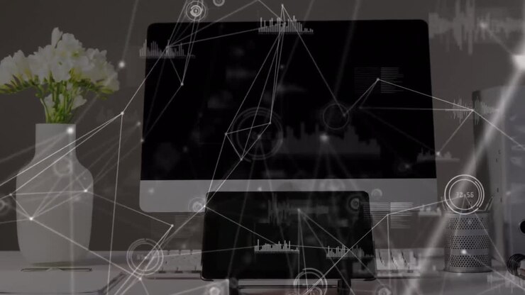 Animation of networks of connections over tablet and tv
