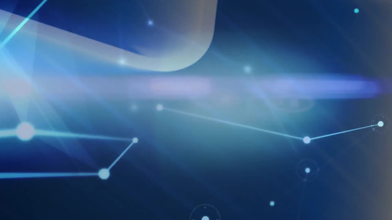 파란색 배경 위의 연결 네트워크의 애니메이션