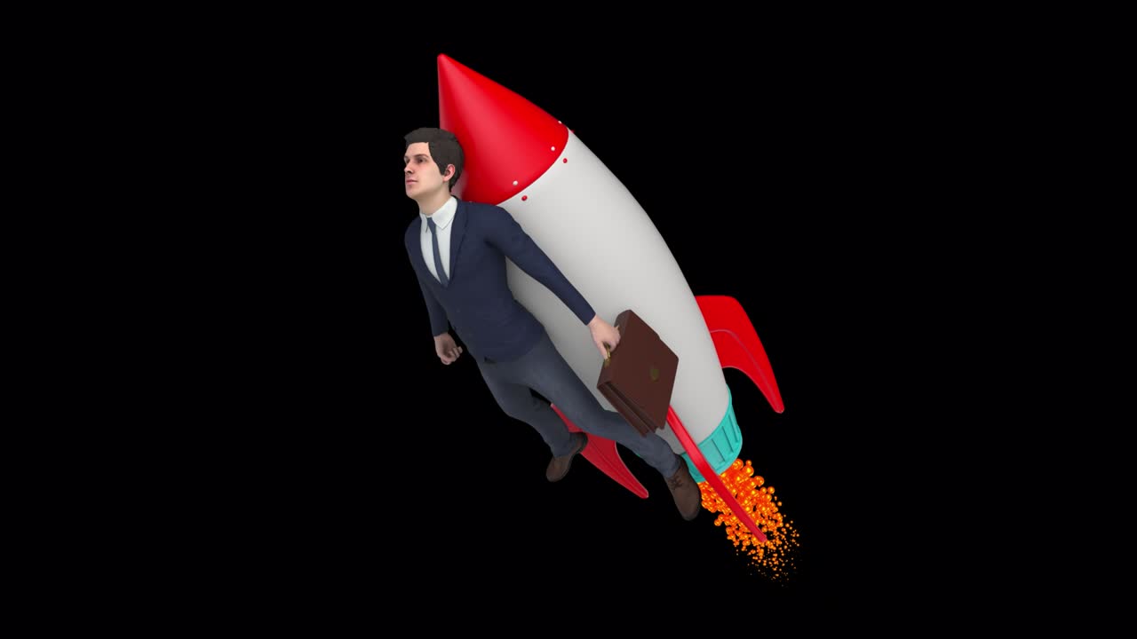 el bucle del hombre de negocios de cohetes