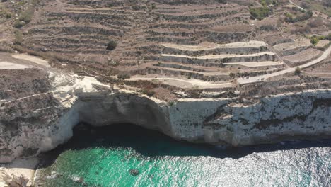 aerial drone video from western malta, mgarr area, fomm ir-rih bay