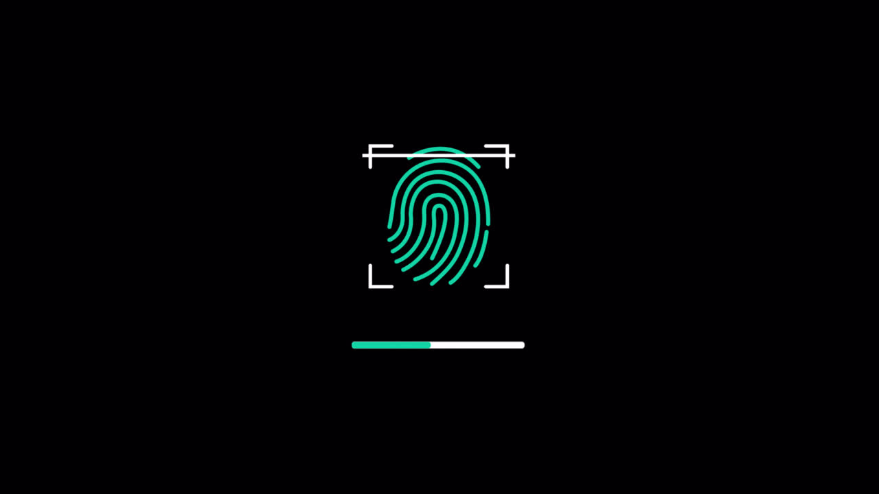 Animated Fingerprint Biometric Security Scan