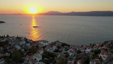 hydra island in greece. aerial view