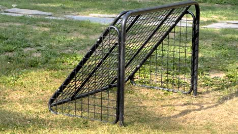 the black small net on the lawn outside