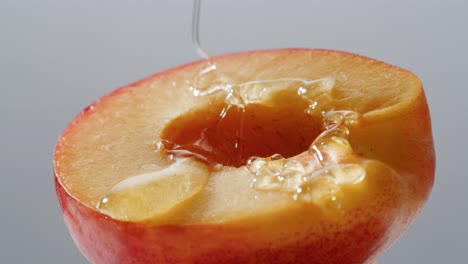 honey drizzled peach slice