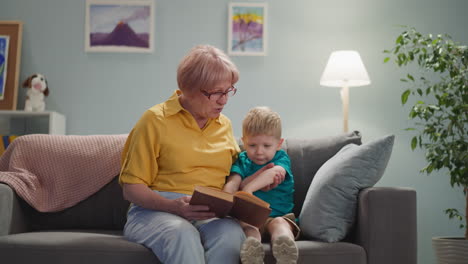 loving grandmother spends time with her grandson